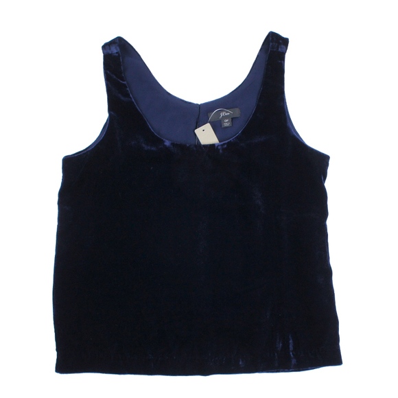 J. Crew Tops - New JCREW Petites Navy Velvet Tank Top